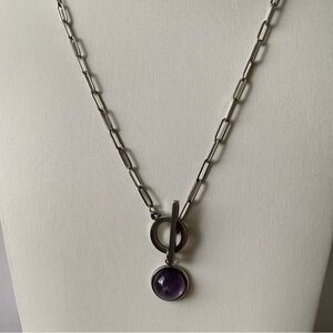 Amethyst toggle necklace